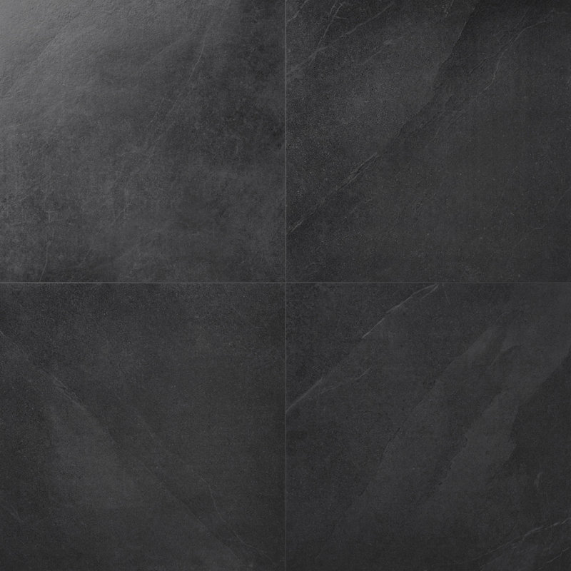 Fordham 12x24 Matte Porcelain Stone Look Floor and Wall Tile, Black
