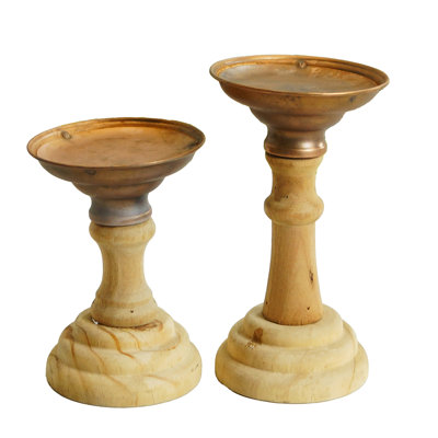 4.5'' H Wood Tabletop Candlestick