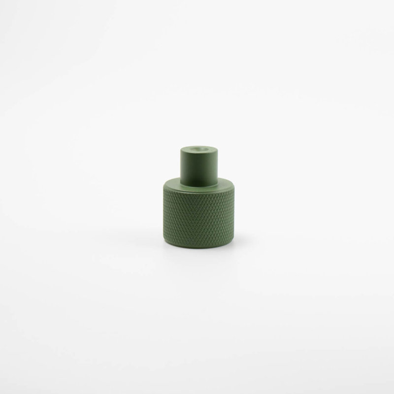 ROUS Hardware Mid Century Modern Knurled Knob, Olive (Green)