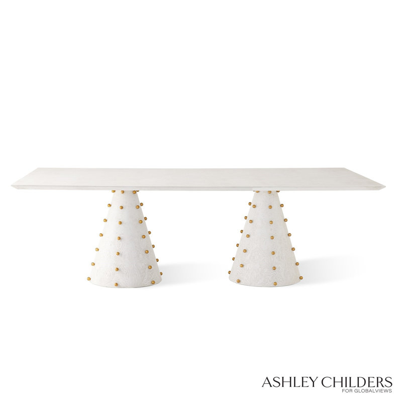 Spheres Rectangle Dining Table-White