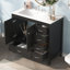 Ensemble de meuble-lavabo avec lavabo en céramique et 2 portes à fermeture douce et 5 tiroirs