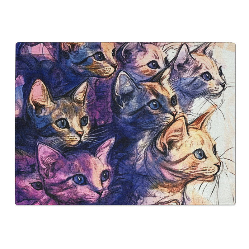Cats  Glass Chopping Board