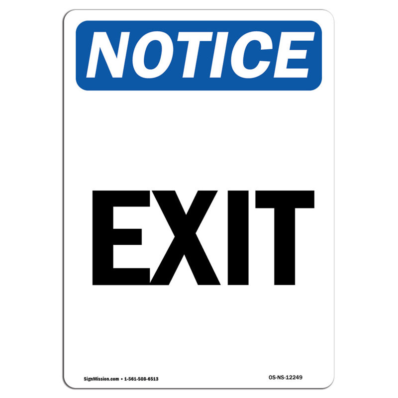 Exit Aluminum Sign 12 x 18