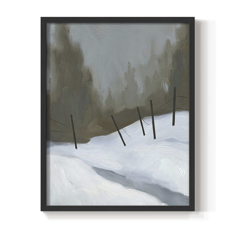 Impression encadrée Deep Snow II - bois massif, H 11 po x l 9 po, Noir, noir, noir, noir