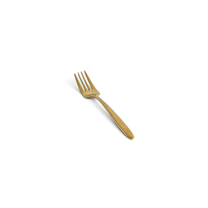 Stainless Steel Salad / Dessert Fork, Brass