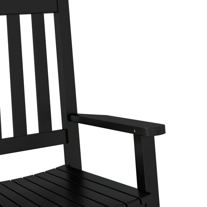 Buie Solid Wood Rocking Chair, Black