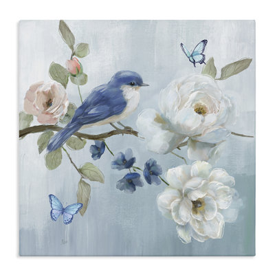 Blue Bird Tranquility Canvas, design by Nan