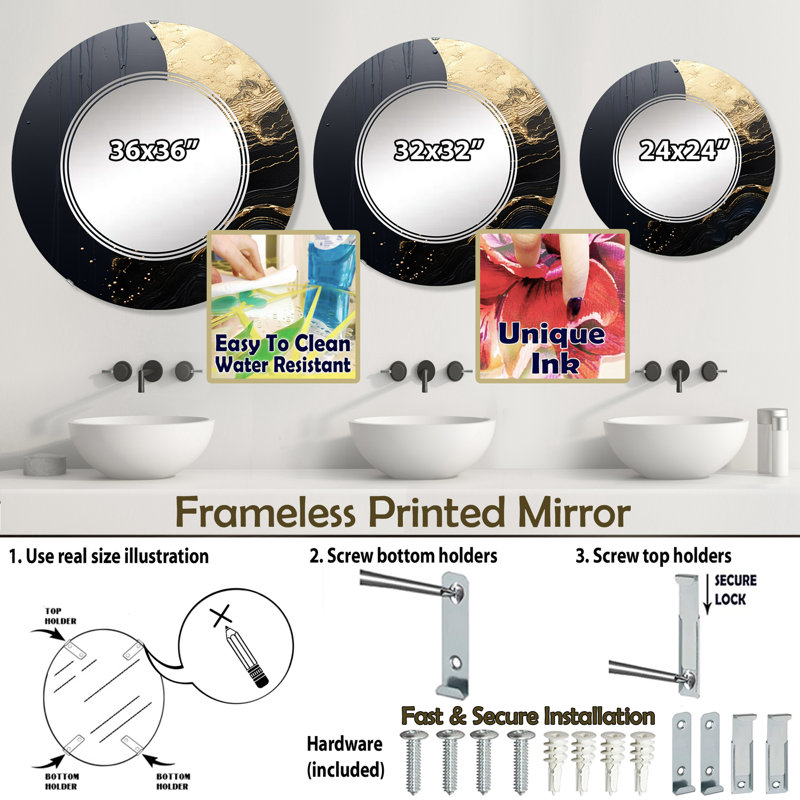 Miroir mural Baratta, 24 po x 24 po