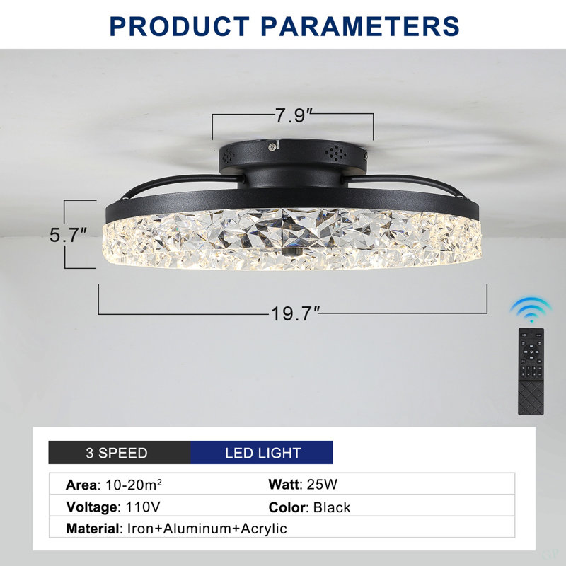 Ventilateur de plafond avec lumières DEL à intensité variable