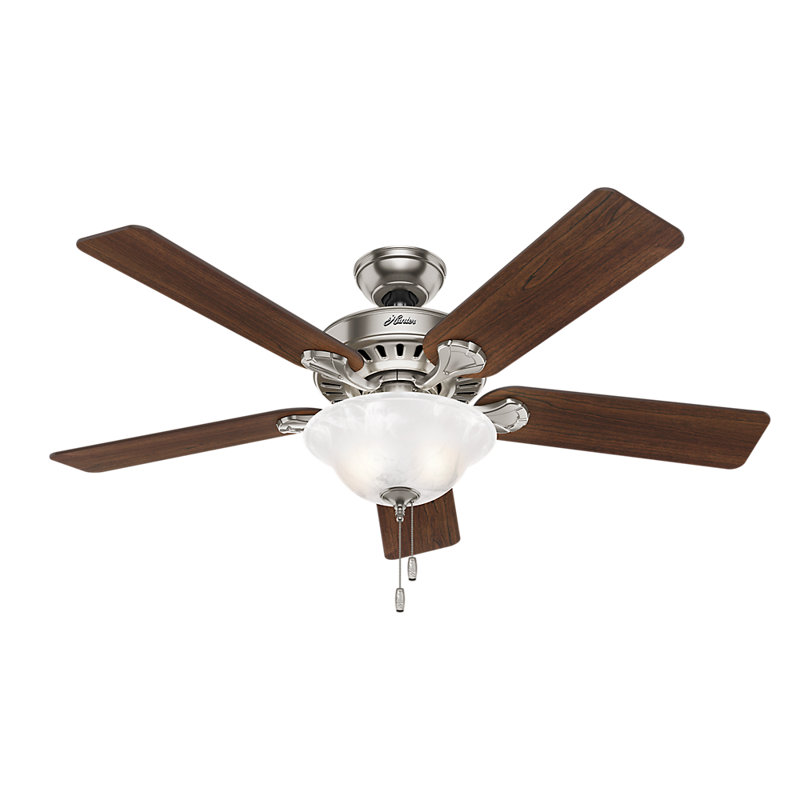 Ventilateur de plafond standard à 5 pales 52 po avec chaînette et ensemble d’éclairage inclus Buchanan