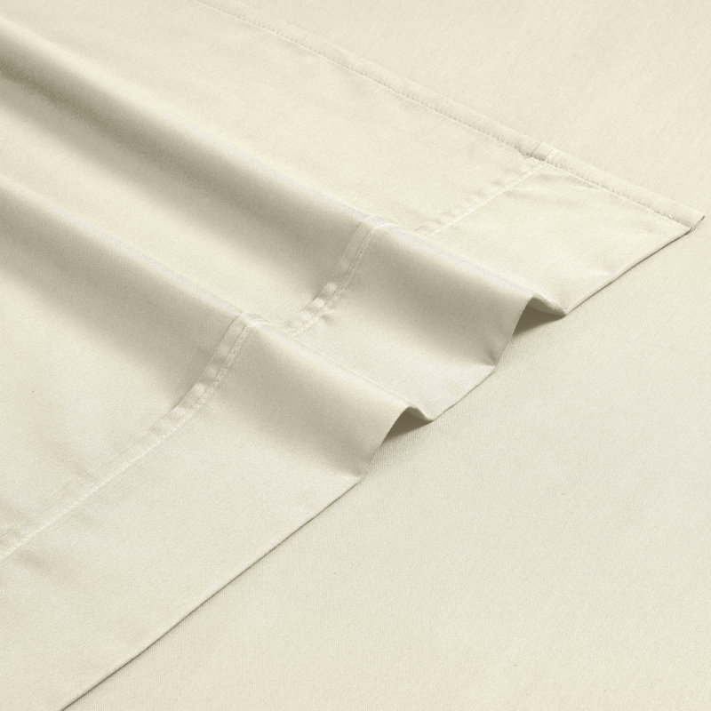 Ensemble de draps supérieur en mélange de coton infroissable à densité de tissage 1200 fils Superior, Ivoire