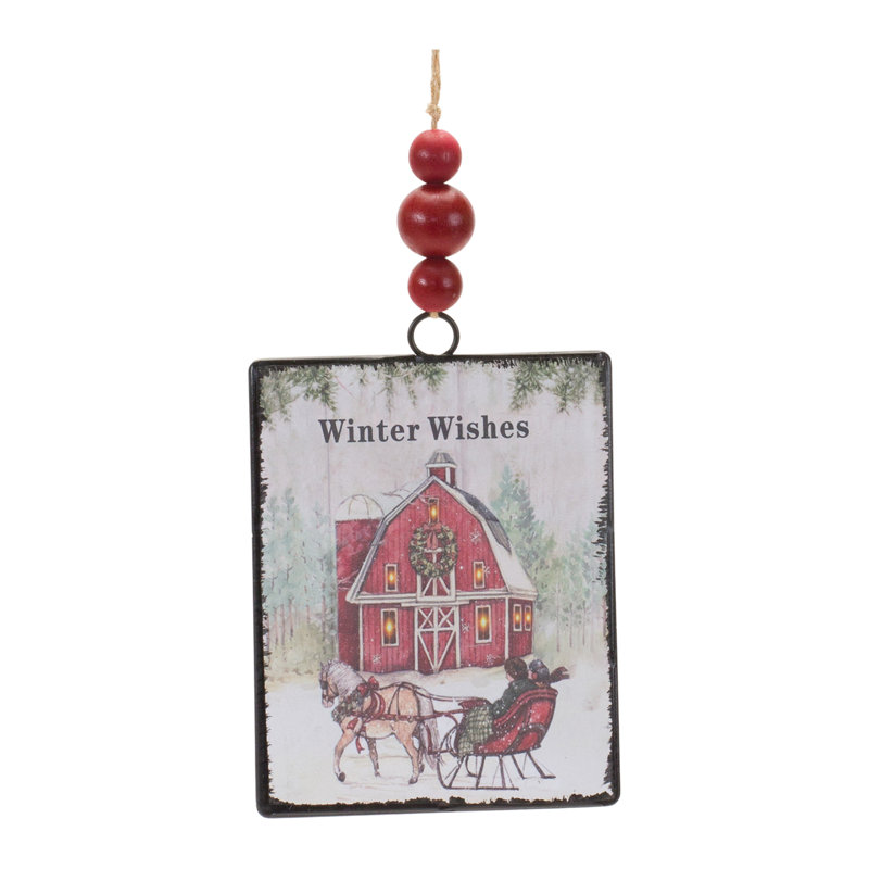6.25'' Glass Christmas Phrases Holiday Shaped Ornament