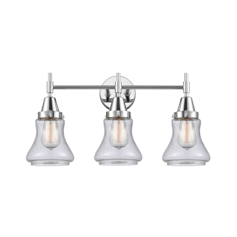 Éclairage pour meuble-lavabo à 3 lumières à intensité variable Gayle, Chrome poli, Grainé