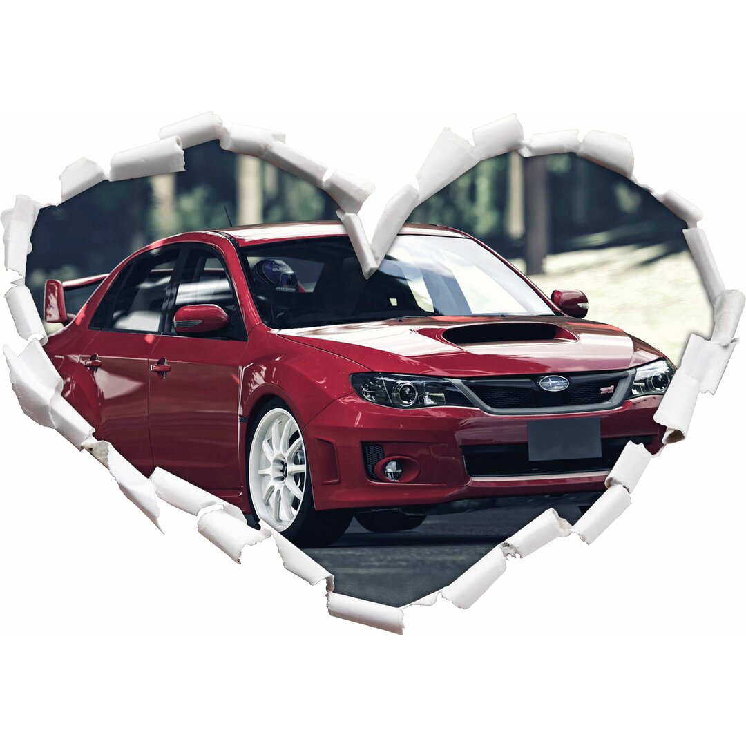 Roter Subaru WRX-STI Wandaufkleber