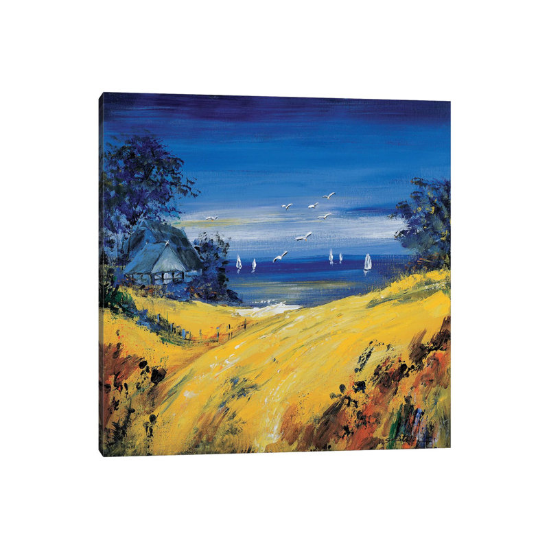 The Sea and Birds 1 Piece Wrapped Canvas Painting, 45.72 cm H x 45.72 cm W x 1.91 cm D