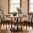 39-Inch Round Dining Table for 4, Farmhouse Kitchen Table with 2-Layer Storage Shelf and Metal Base for Home, Dining Room, Living Room (Rustic Brown + Black)