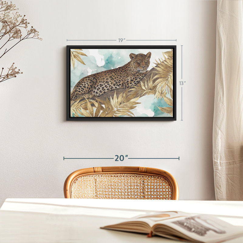 «Golden Leopard Wall Art», H 13 po x l 19 po
