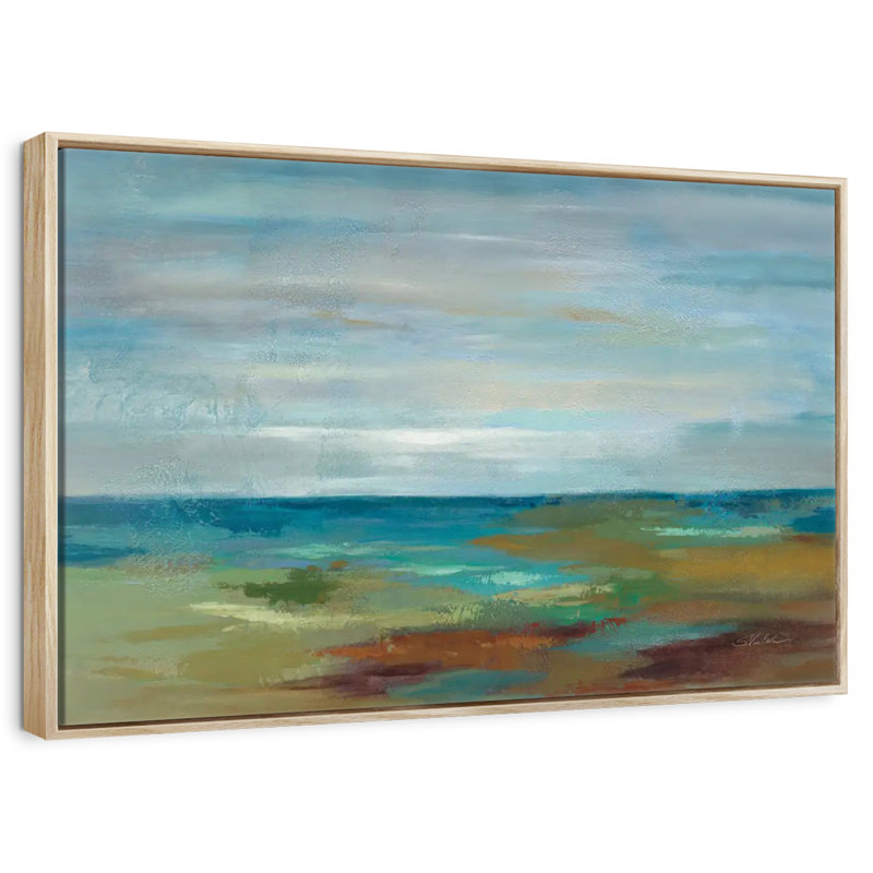 Wispy Clouds, Cadre flottant en bois naturel, 19 po x 13 po