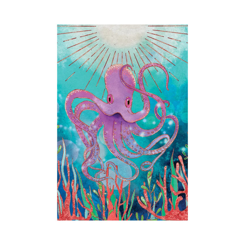 Octopus Magic by Olivia Bürki - Gallery-Wrapped Canvas Giclée on Canvas, Wrapped Canvas, 30.48 cm H x 45.72 cm W