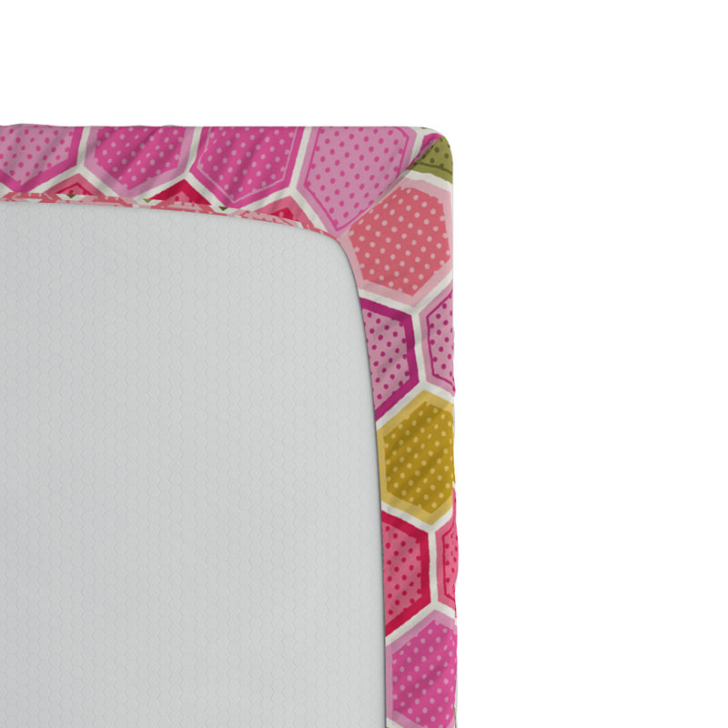 Microfiber Geometric Fitted Sheet, Twin Fitted Sheet