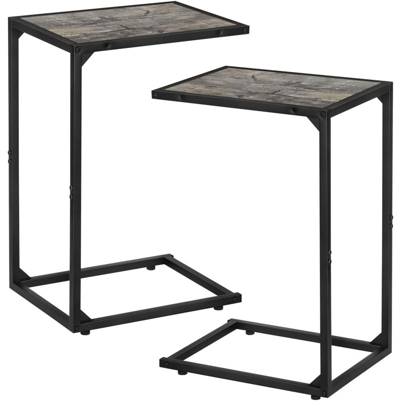 Lindisfame Solid Wood Top End Table, Gray