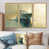 Toile avec cadre flottant or