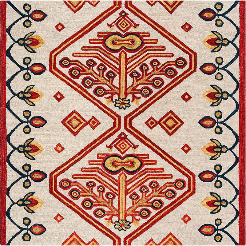 Tapis en laine touffeté à la main Vahakn Southwesterm, Carré 7 pi
