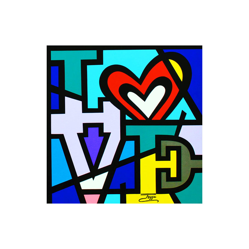 Four Loves, limited edition giclee on canvas, Jozza, 30X30 signed, un-stretched