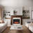 Willow Bend Wood Fireplace Mantel Surround - Unique Curved Design - 47" x 41" Opening - 72" x 54" Overall - Matte Clear Stain on Walnut-119251193-119251192