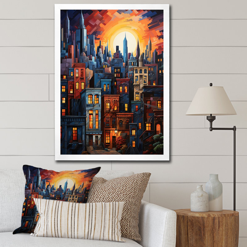 «Laiyah Chicago Popart IV», reproduction sur toile, H 40 po x l 30 po x P 1,5 po, Cadre photo blanc