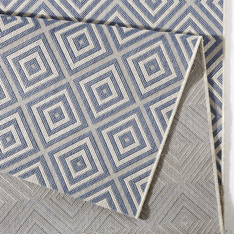 Flatweave Blue Rug, Rectangle 240x340 cm
