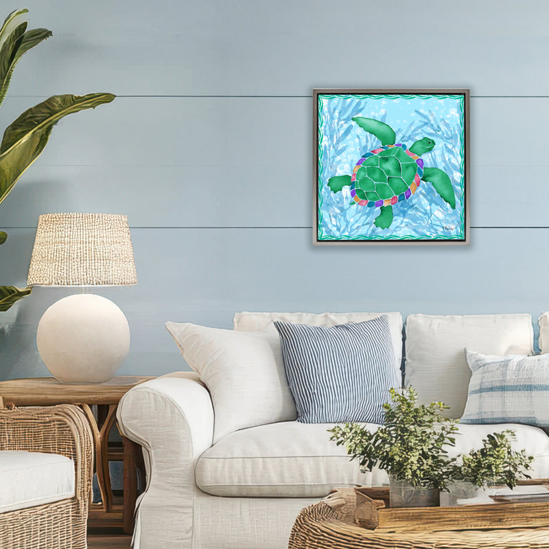 Cadre flottant Radiant Sealife, conception par Paul Brent, H 18 po x l 18 po, Cadre flottant gris lustré