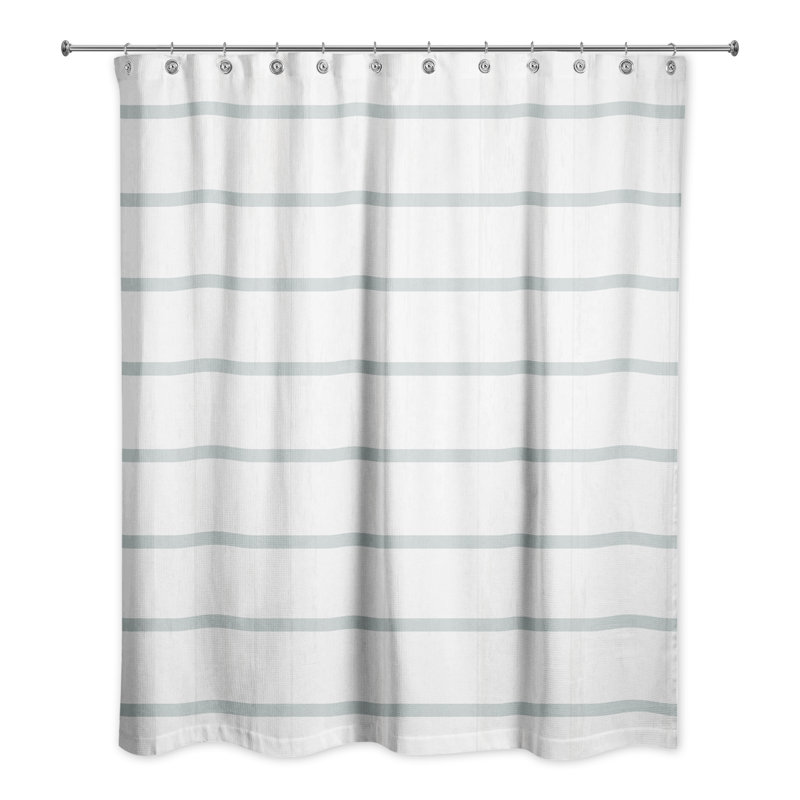 Rideau de douche simple à rayures Jonah, Bleu