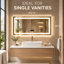 24" x 47.2" LED Bathroom Mirror with Lights, Bluetooth Speaker, Smart Time & Date Display, Anti-Fog, 3-Colour Dimmable Vanity Mirror-323084332