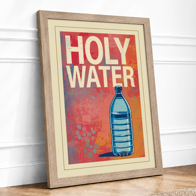Holy Water Typography - Print, A2 - 59.4 x 42.0 cm, Oak