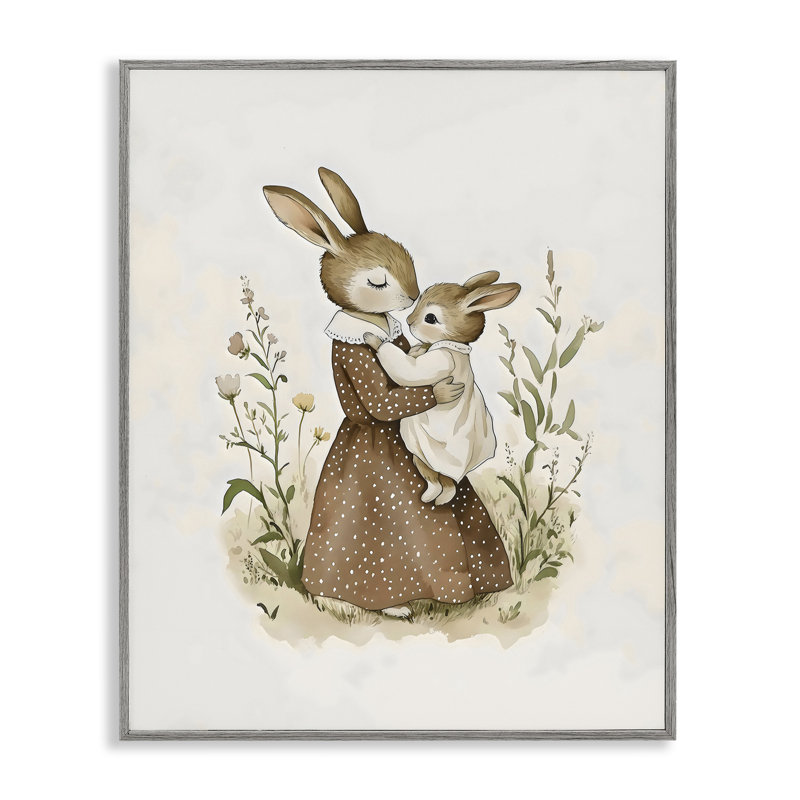«A Mother's Love Rabbits», estampe numérique, design par Arlington Prints, H 14 po x l 11 po, Estampe numérique Farmhouse