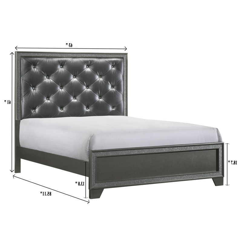 Ensemble de chambre à coucher à panneau tapissier 5-1 Maressa, Très grand, 7 pièces