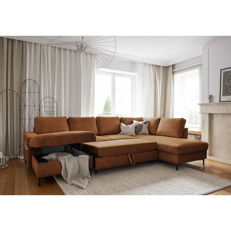 Lofty Lilly 8 seater Corner Sofa Bed, Right Hand Facing, Brick