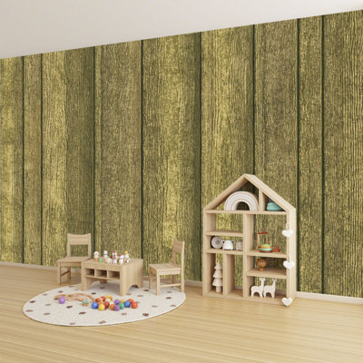 Vintage Peel and Stick Wallpaper Seamless Weathered Wood Planks Wall Murals 69"H x 96"W Removable PVC Wall Paper Self-Adhesive Wall Decor for Bedroom Living Room Home Office
