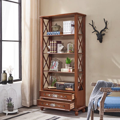 Classic Hand-Painted Bookshelf with Storage