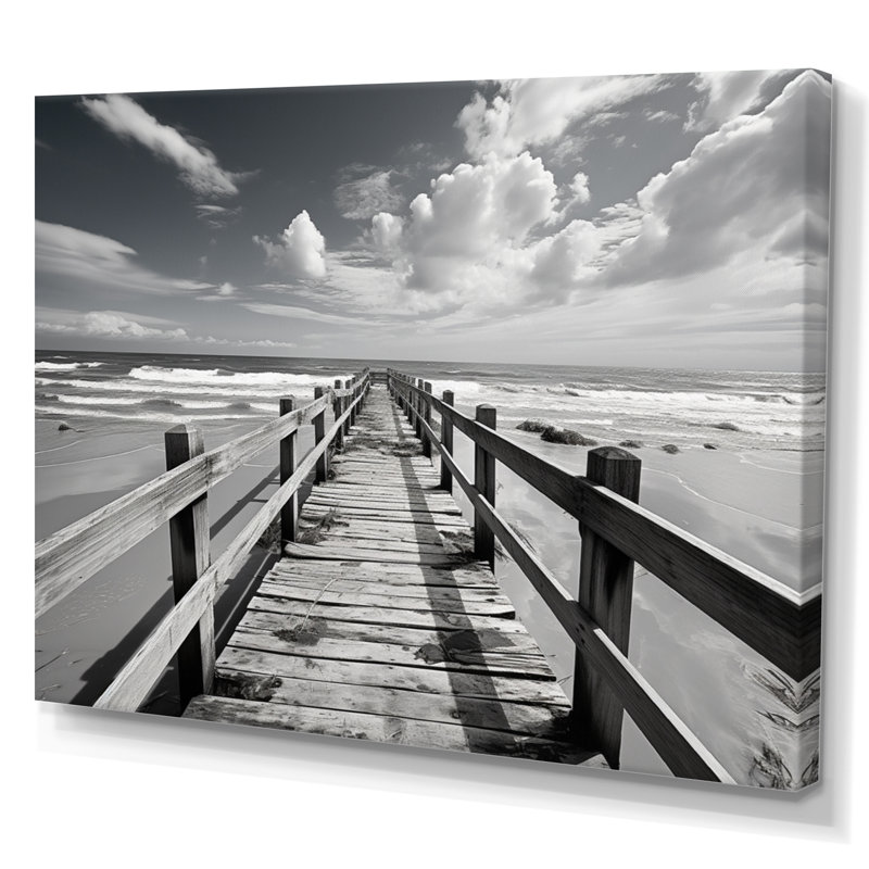 Monochome, promenade en Floride - impression de photos, H 12 po x l 20 po x P 1 po, Toile tendue