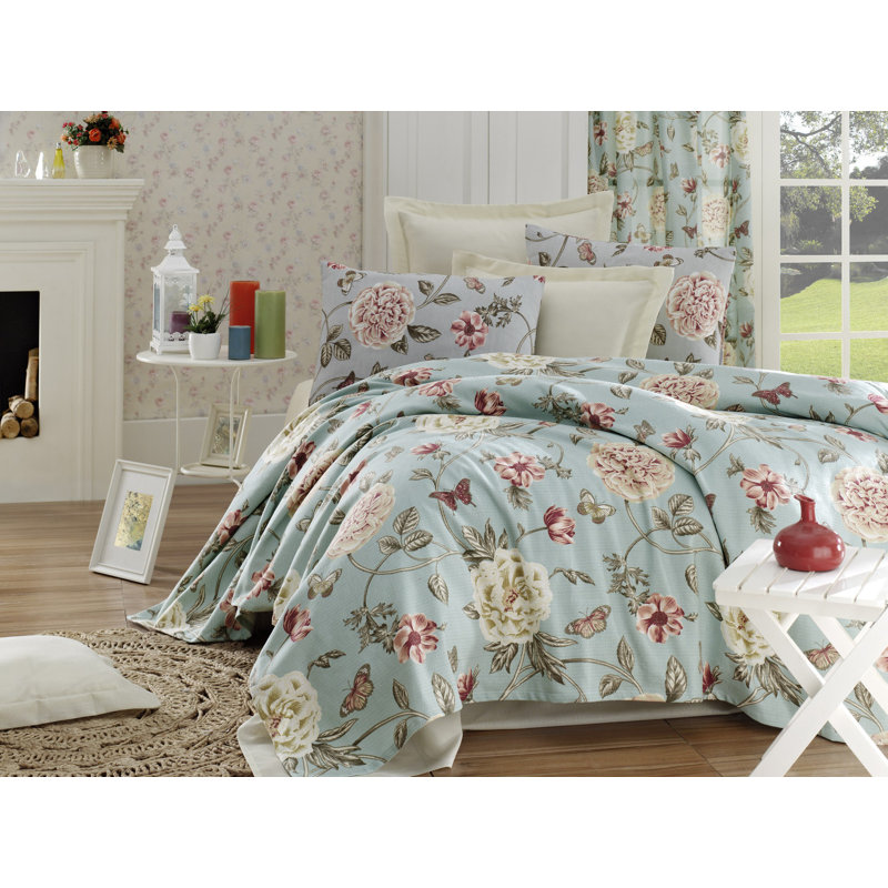 Cotton Floral Bedding, King Bedspread