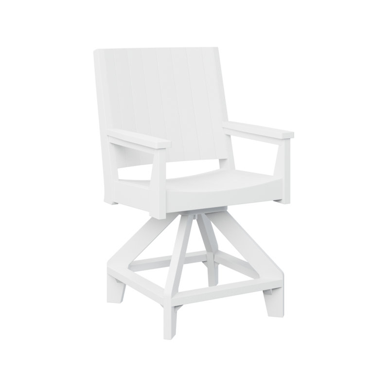 Chaise de comptoir pivotante Berlin, Blanc, 21.5"