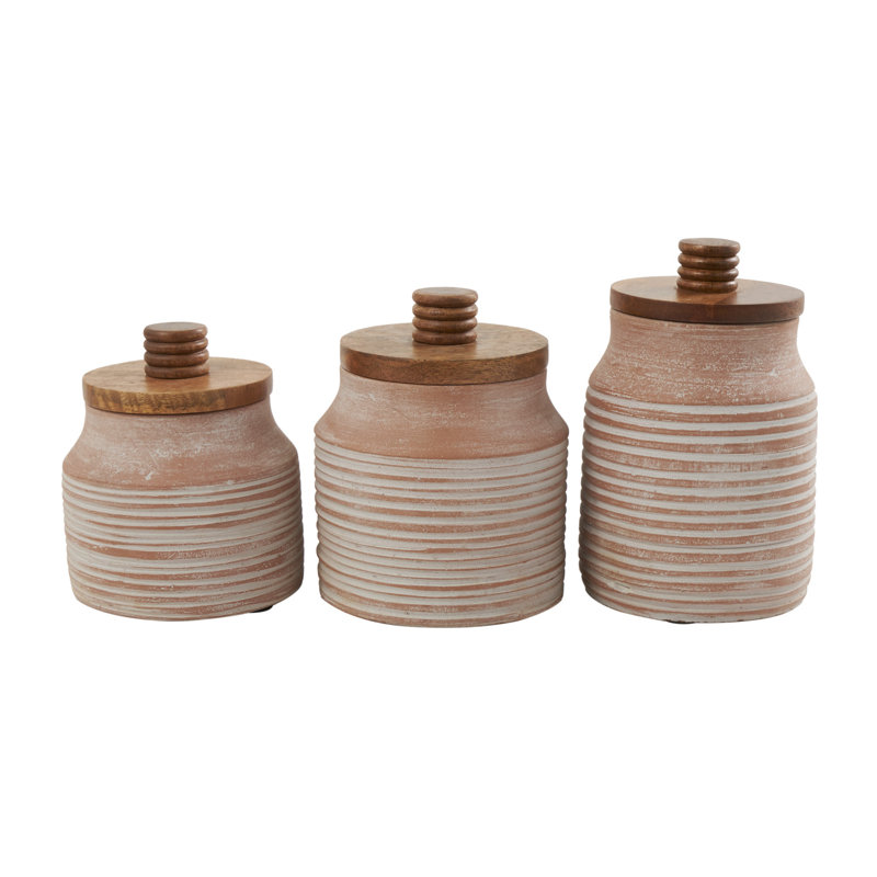 Ensemble de 3 pots de cuisine et pots de rangement