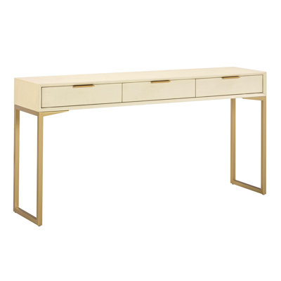 Pesce Cream Shagreen Console Table