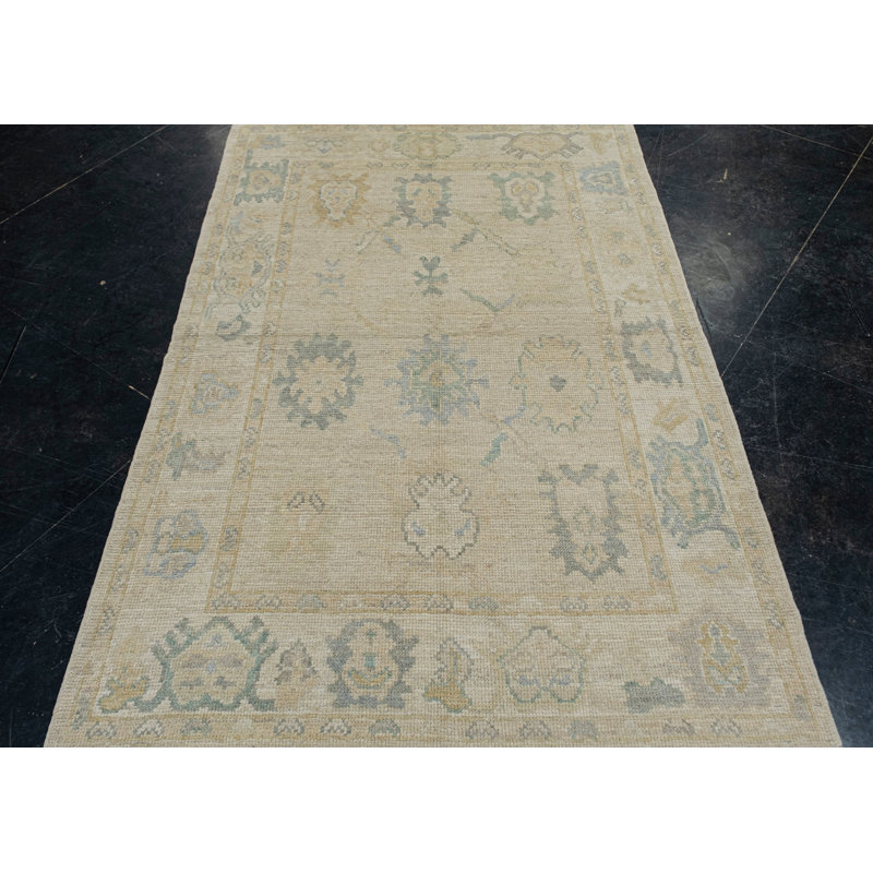 Tapis turc Oushak fait à la main 4 pi 1 po x 6 pi 1 po