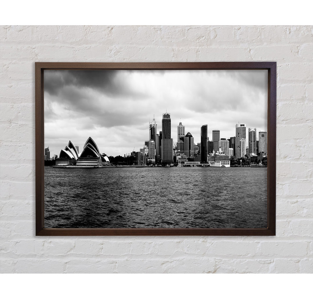 Australien Sydney River View B N W - Einzelbildrahmen Kunstdrucke auf Leinwand