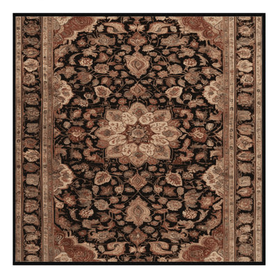 Machine Washable Persian Brown Area Rug