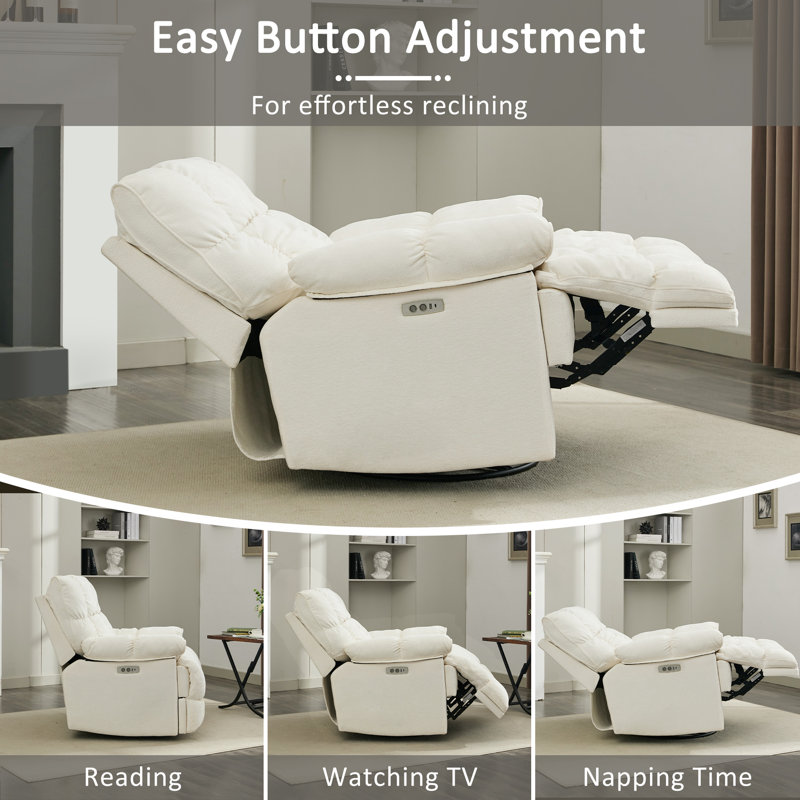 42" Oversized Swivel Rocker Recliner Chair for Living Room