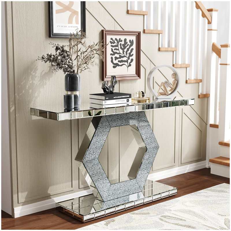 Miroir d'entrée hexagonal en cristal Sparkling